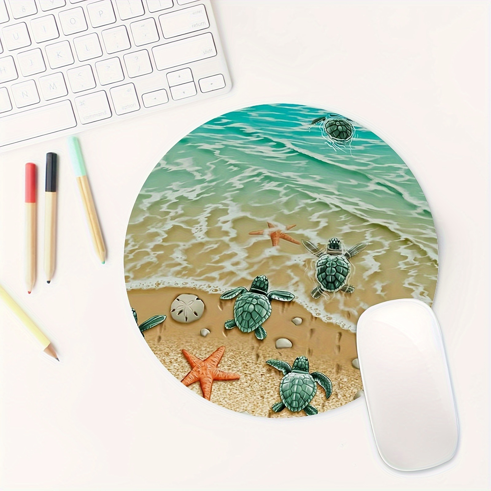 Adorable Turtle Starfish Round - مراجعة Desk Setup Productivity وسعره